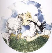 Louis Lcart Like sheep oil on canvas